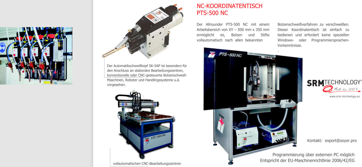 COMPART Z.Dziembowski SRM Bolzen- und Mutternschweien (Heinz Soyer PL) - www.srm-technology.eu - Stationre Bearbeitungszentren, CNC-gesteuerte Bolzenschweissmaschinen und Roboter