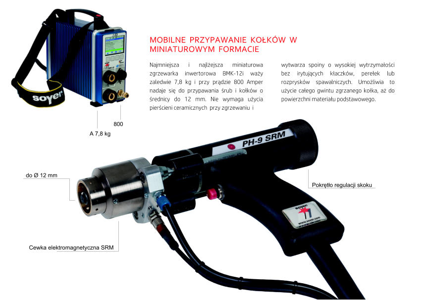 COMPART Z.Dziembowski SRM Stud & Nut Welding (Heinz Soyer PL) - mini zgrzewarka inwertorowa BMK-12i SRM - www.srm-technology.eu